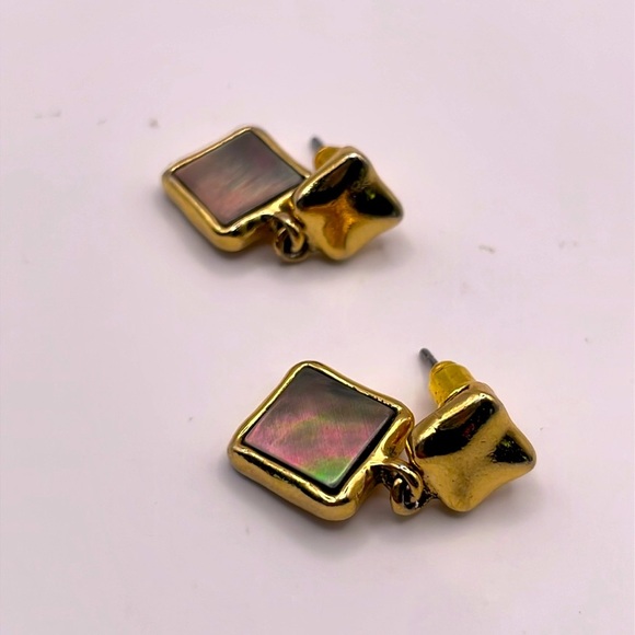 VTG ANNE KLEIN Earrings Naturecore Boho Pearl - Picture 1 of 9